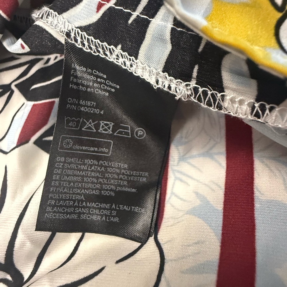 H&M Tropical Leaf Wrap Coverup Dress High Low Resort Beach Size L - Picture 7 of 8